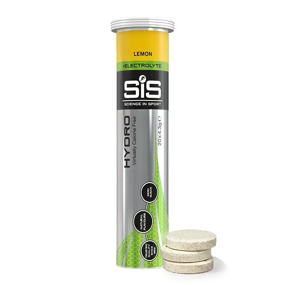 SIS Hydro Electrolyte Drink Tablets, Electrolyte Tabs for Hydration, Enhanced Endurance Sports Drink for Running, Cycling, Triathlon, Lemon - 20 Tablets - 1 Pack Lemon 20 Count (Pack of 1)