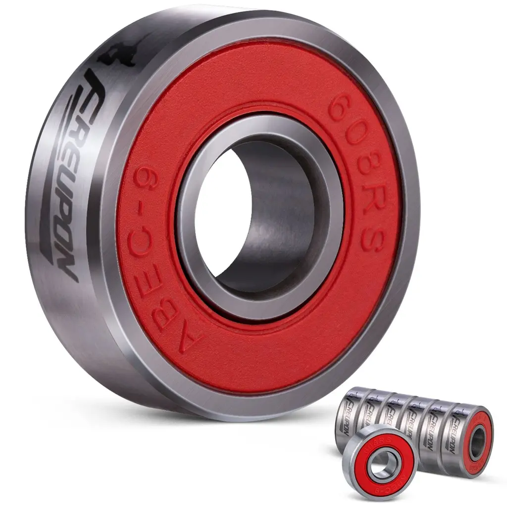 Skateboard Bearings Set, Premium Longboard Bearings 608rs - High Speed Skate Bearing ABEC-9 for Scooter Wheels, Quad Skate, Inline, Roller Skates (8 Packs)
