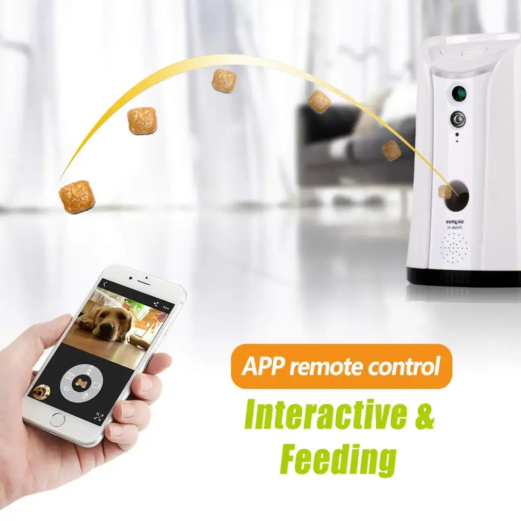 SKYMEE SM-02 Dog Camera Treat Dispenser, Remote Pet Camera with Two-Way Audio and Night — SKYMEE