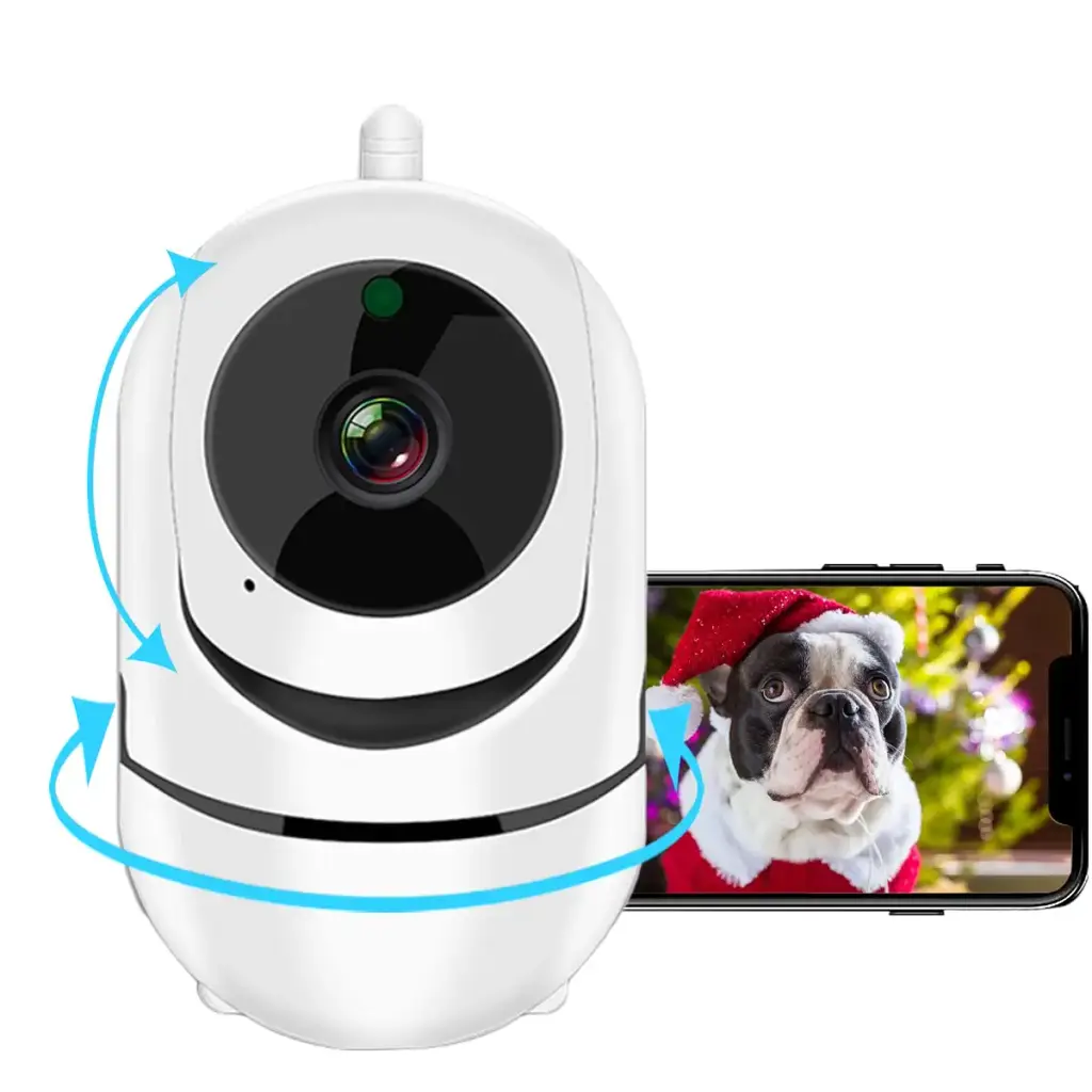 Smart Security Camera 360 for Home Pet Dog Cat Video Surveillance Night Vision Two Way Audio (Black-M1 1080P) (White-M1)