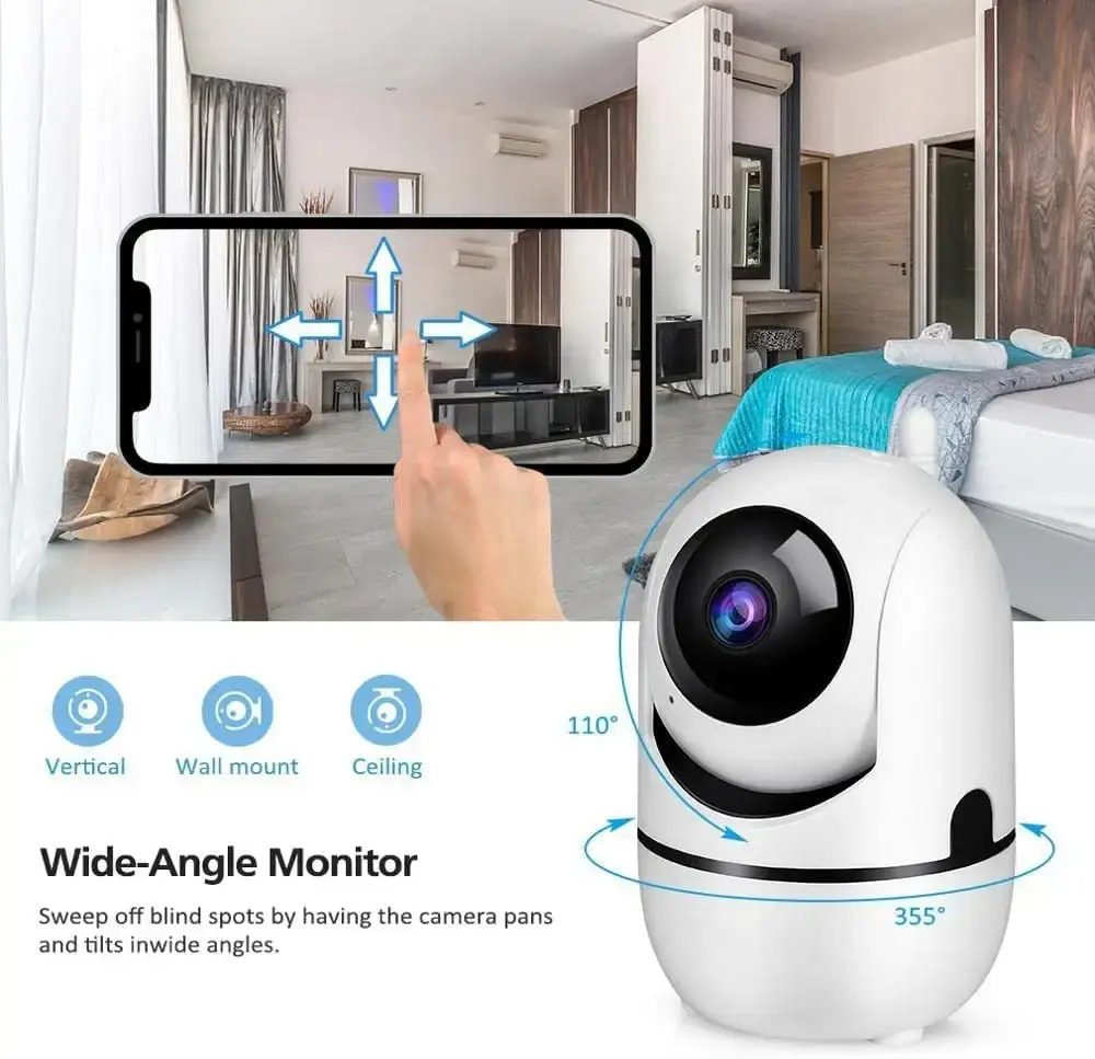 Smart Security Camera 360 for Home Pet Dog Cat Video Surveillance Night Vision Two Way — Lepetitvelo