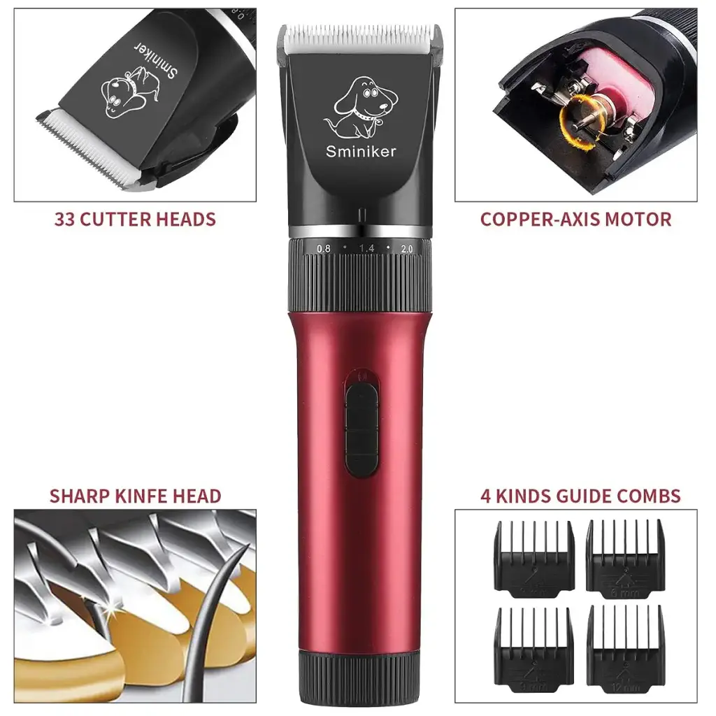 Sminiker Dog Clippers Low Noise Dog Grooming Kit Rechargeable Pet Clippers Cordless Dog — Pet