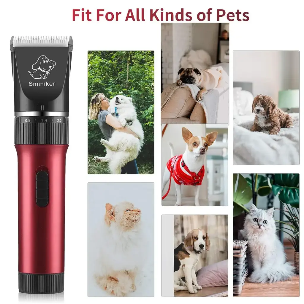 Sminiker Dog Clippers Low Noise Dog Grooming Kit Rechargeable Pet Clippers Cordless Dog — Sminiker