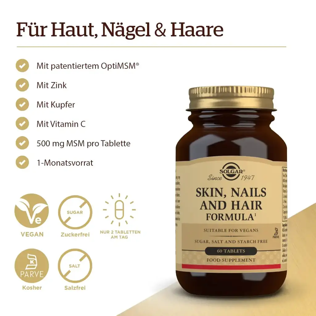 Solgar Skin Nails & Hair Advanced MSM Formula 60 Tablets — Tablets