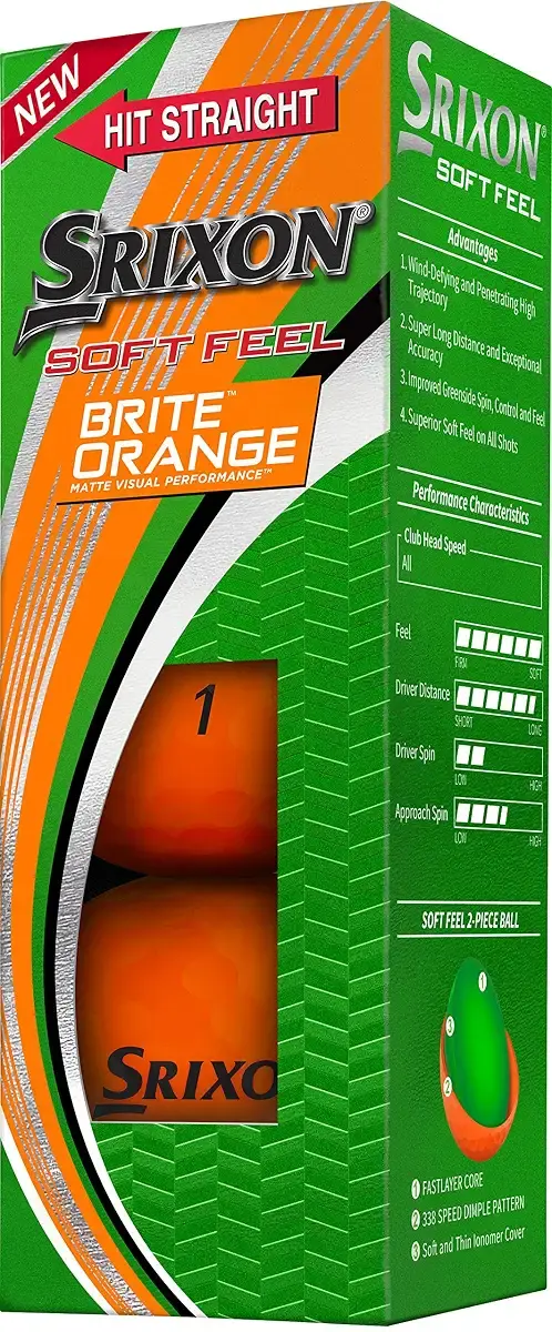 Srixon Soft Feel 12 Brite Orange Large — Golf