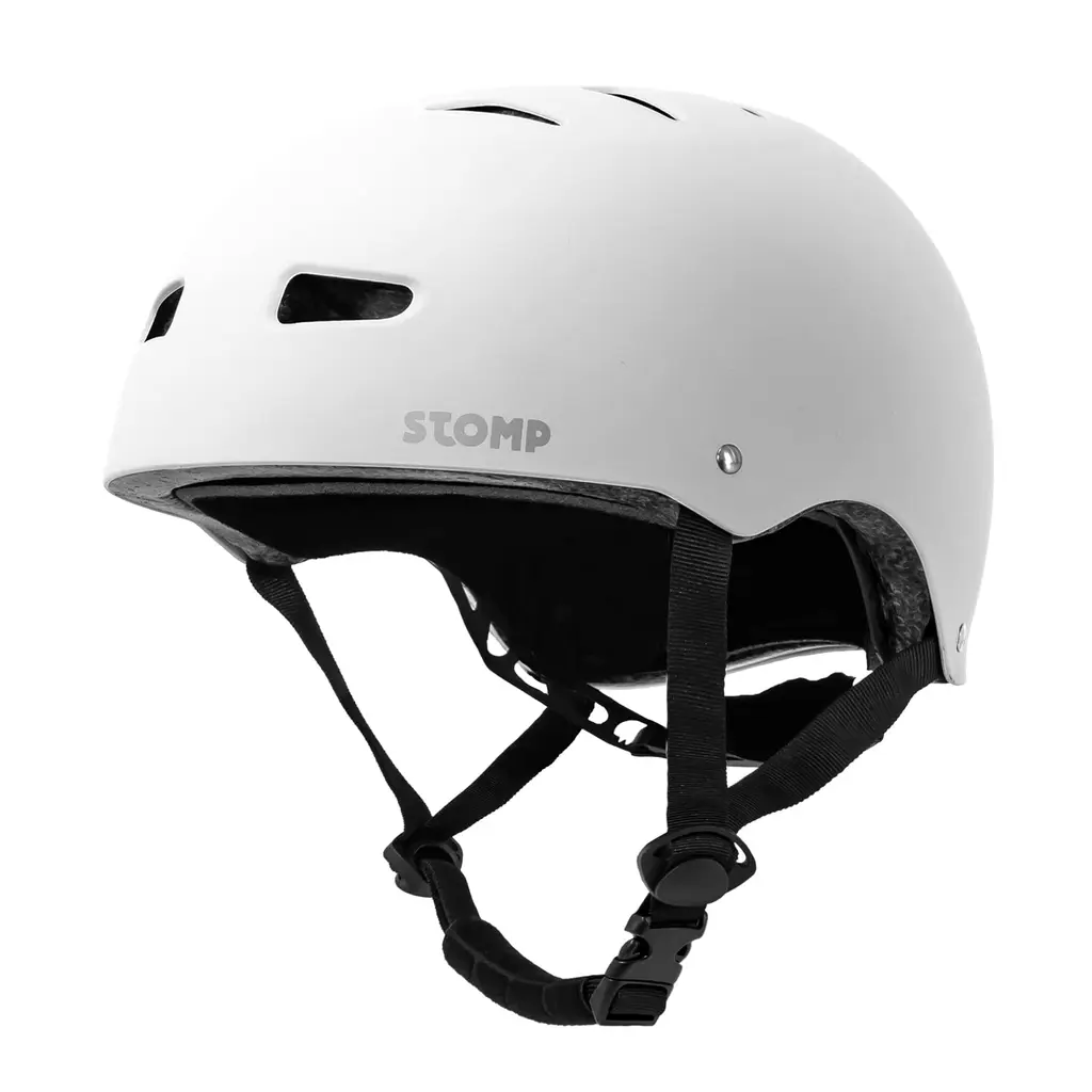 STOMP Skateboard Helmet - Removable Liners Ventilation Multi-Sport Scooter Inline Skating for Youth & Adults Medium Matte White