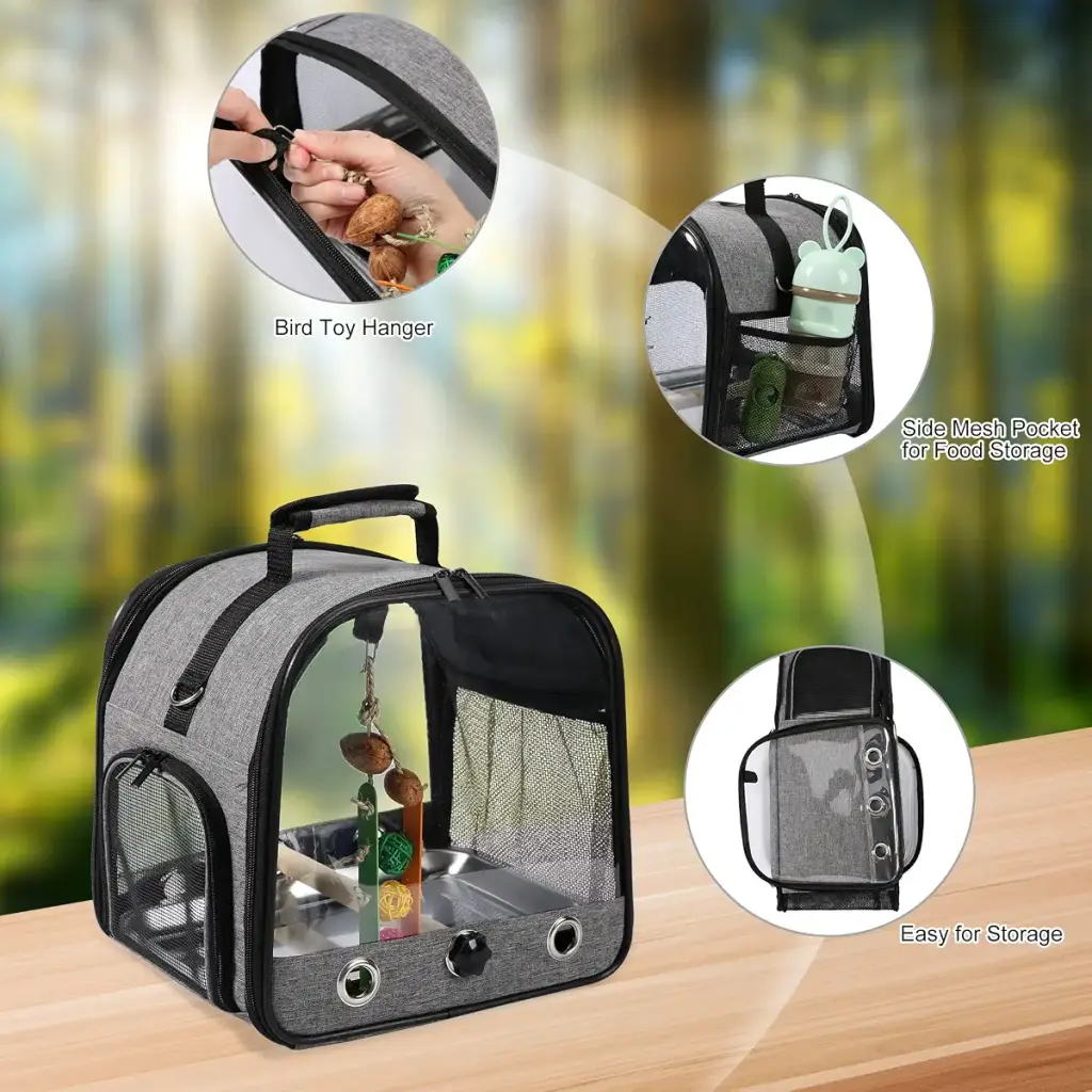SUERTREE Bird Carrier Bag Bird Travel Cage with Stand Small Bird Carrier for Parrot — Suertree