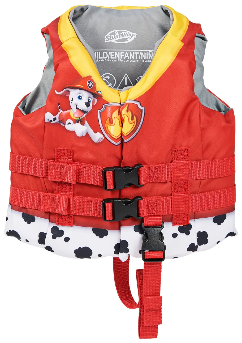SwimWays Paw Patrol Swim Trainer Life Jacket, US Coast Guard Approved Life Vest Kids Swim Vest, Pool Floats & Life Jackets for Kids 33-55 lbs, Marshall