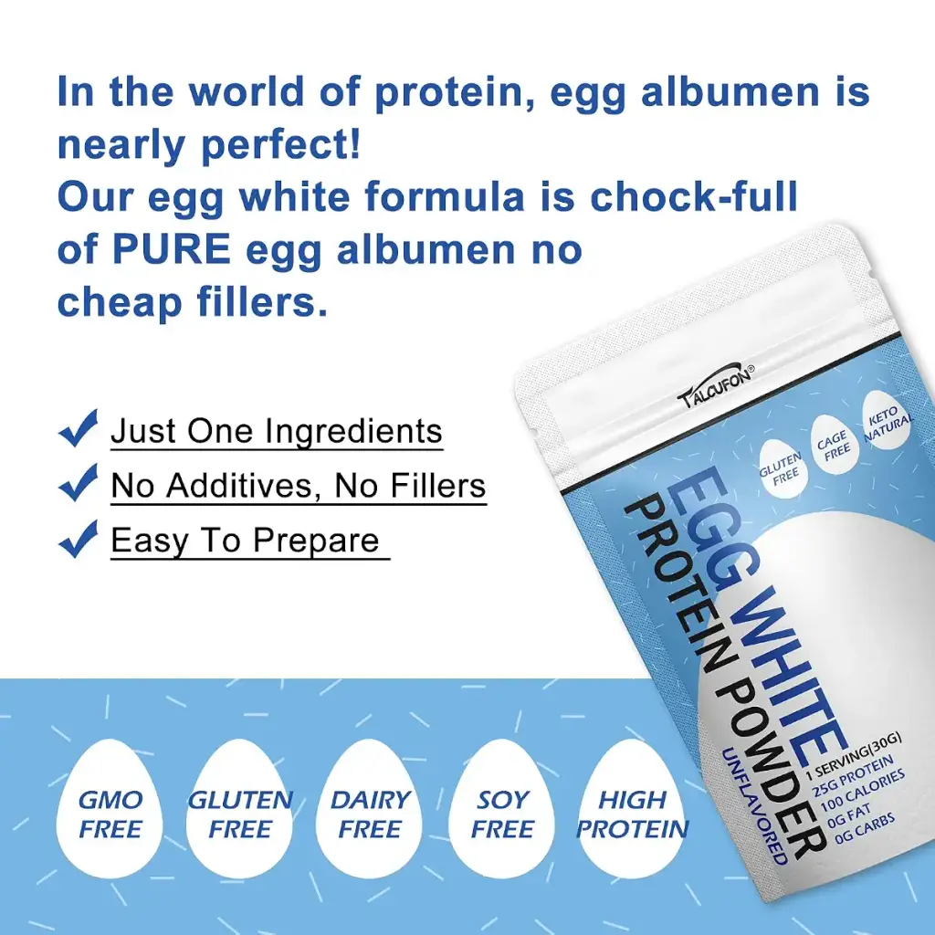 Talcufon Egg White Protein Powder 8Oz Pasteurized No Additives High Protein Gluten-Free — Powder