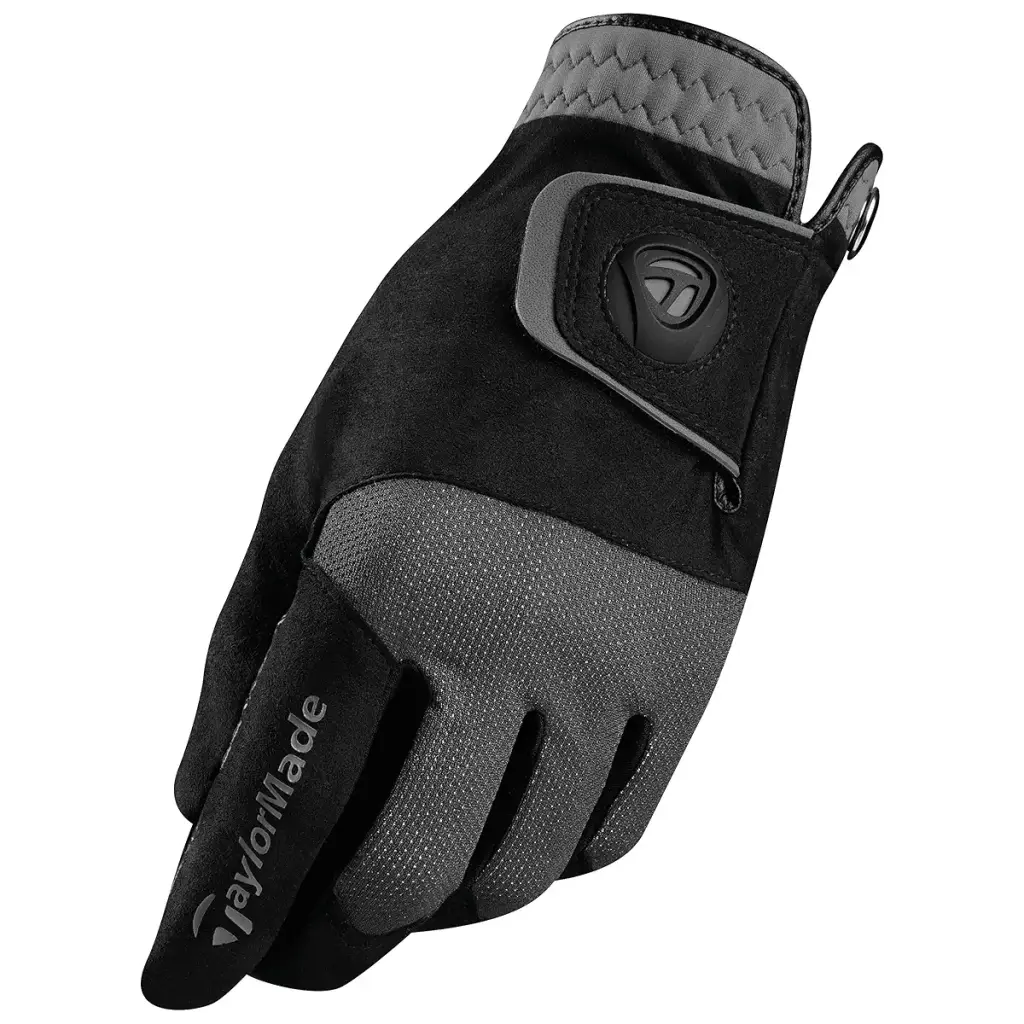 TaylorMade Rain Control Golf Gloves (Pair) Black/Gray Large Pair — TaylorMade