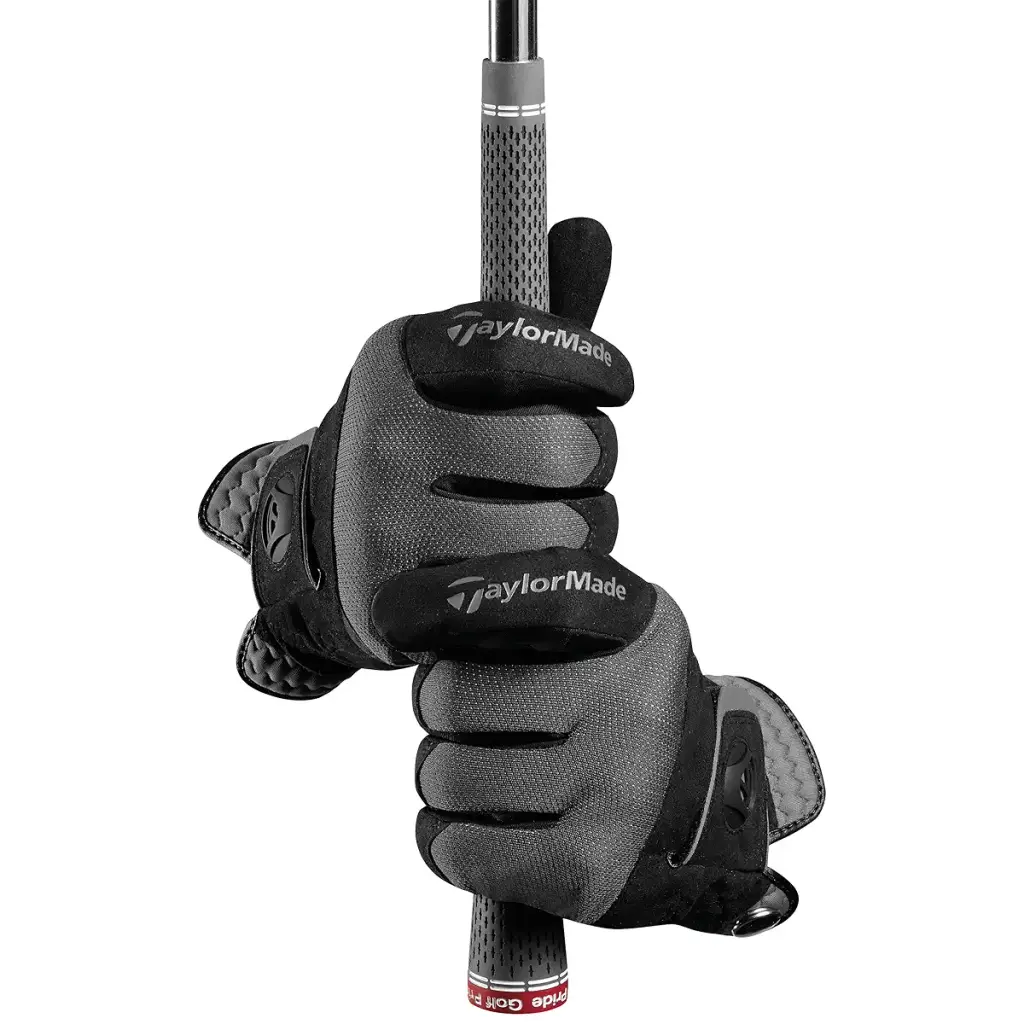 TaylorMade Rain Control Golf Gloves (Pair) Black/Gray Large Pair — Golf