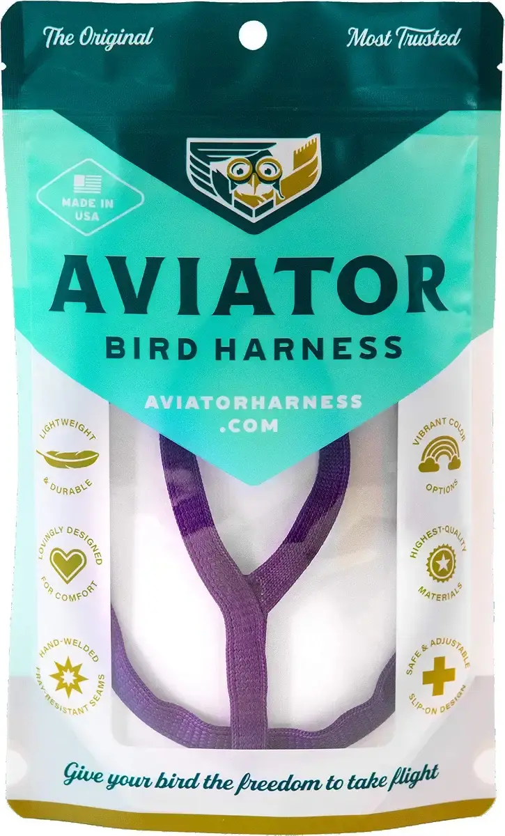 The AVIATOR Bird Harness & Leash Made in America XL Purple