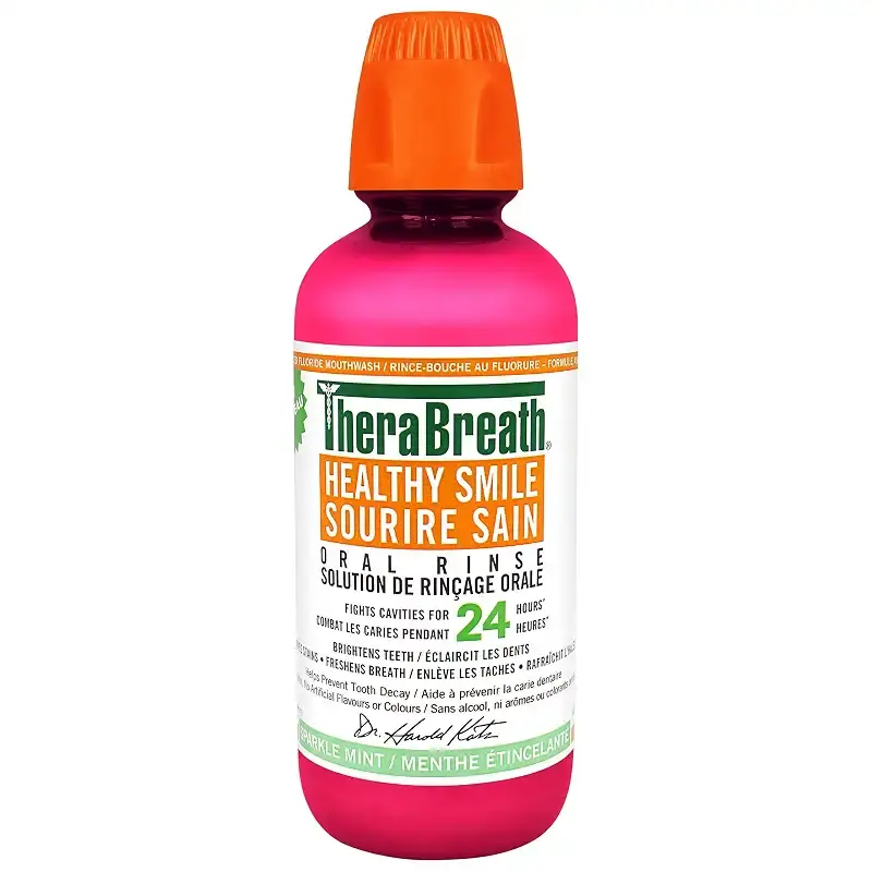 Therabreath Healthy Smile oral Rinse - sparkle Mint | Fluoride & Xylitol - Fights Cavities for 24 Hours | Certified Vegan Gluten Free & Kosher 16 ounces Anticavity - Sparkle Mint 473 ml (Pack of 1)