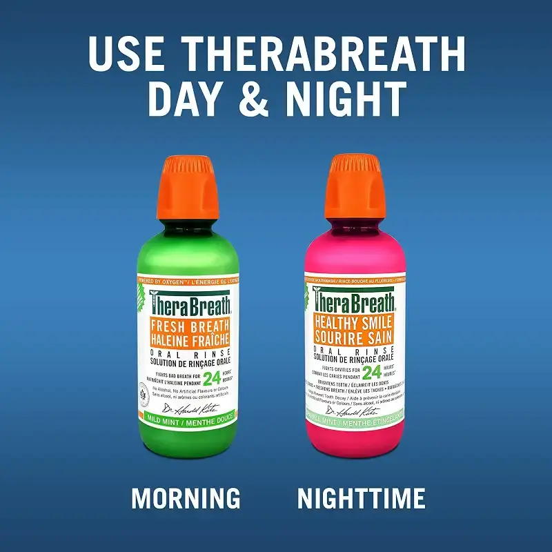 Therabreath Healthy Smile oral Rinse - sparkle Mint | Fluoride & Xylitol - Fights — 16 oz
