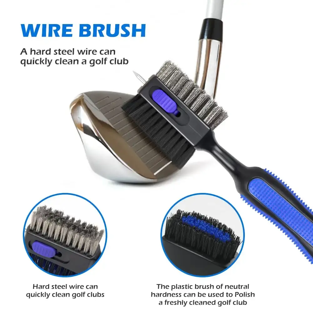 THIODOON 2 Pack Golf Club Brushes and Groove Cleaner with Magnetic Keychain Oversized — THIODOON
