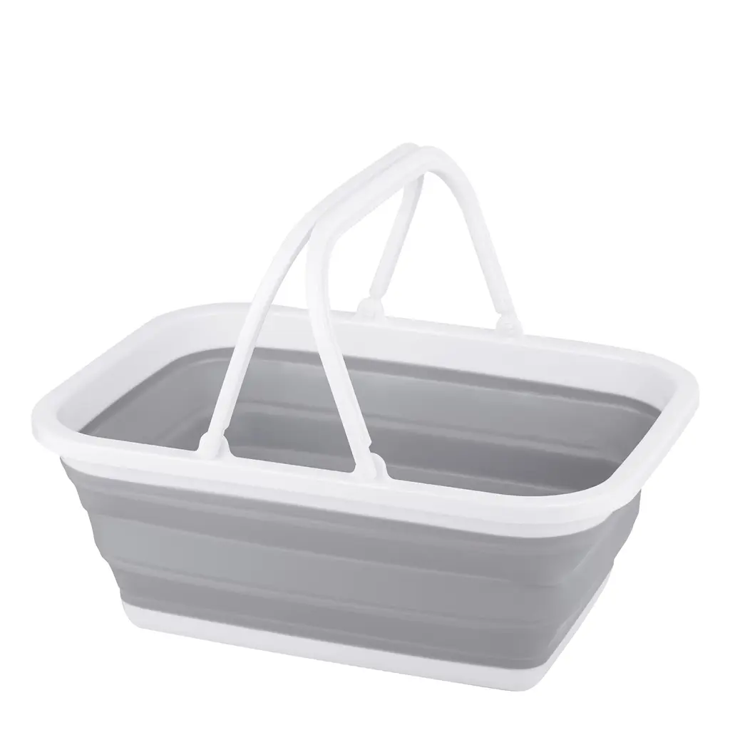 Tiawudi 1 Pc Collapsible Sink with 2.25 Gal / 8.5L Wash Basin for Washing Dishes, Camping, Hiking and Home Gray
