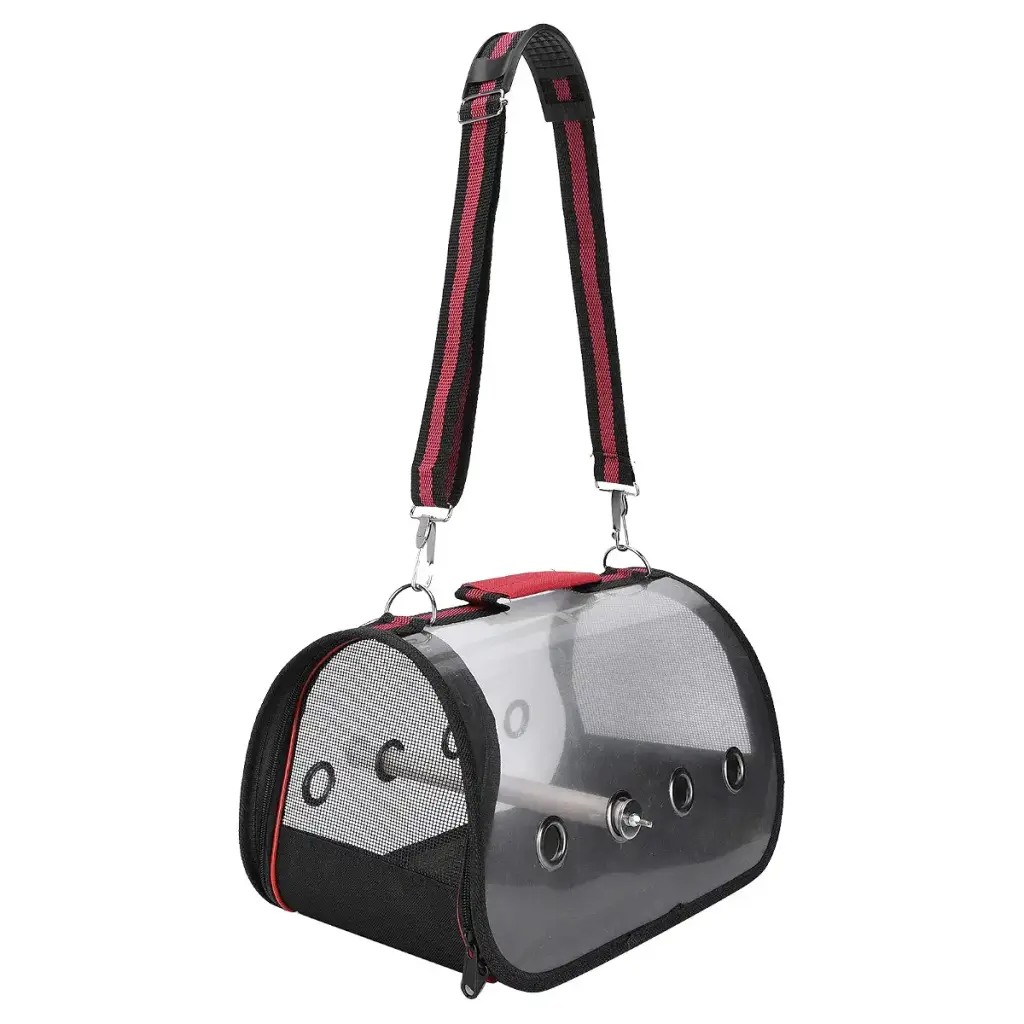 Tnfeeon Transparent Bird Carrier Portable Parrot Travel Cage Lightweight Breathable 360 Sightseeing Outdoor Bird Travel Backpack Birds Bag for Parrot Pets and Bird Perch Portable Bird