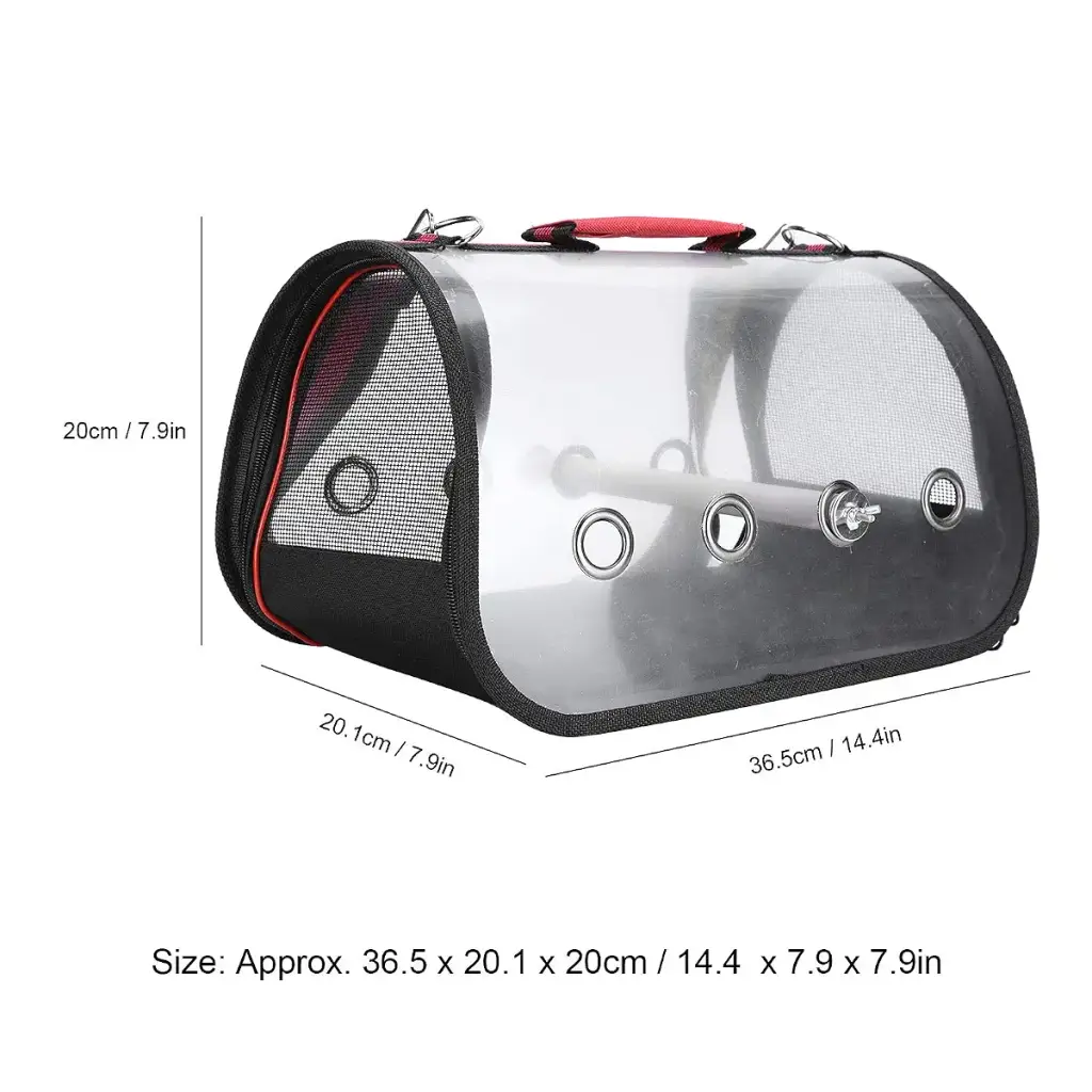 Tnfeeon Transparent Bird Carrier Portable Parrot Travel Cage Lightweight Breathable 360 — Tnfeeon