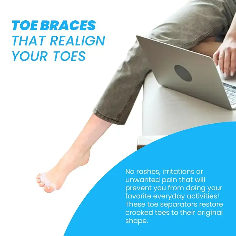 Toe Separator Toe Spacers for Feet 2 Pairs Premium Bunion Corrector for Women Men Hammer — pack of 2