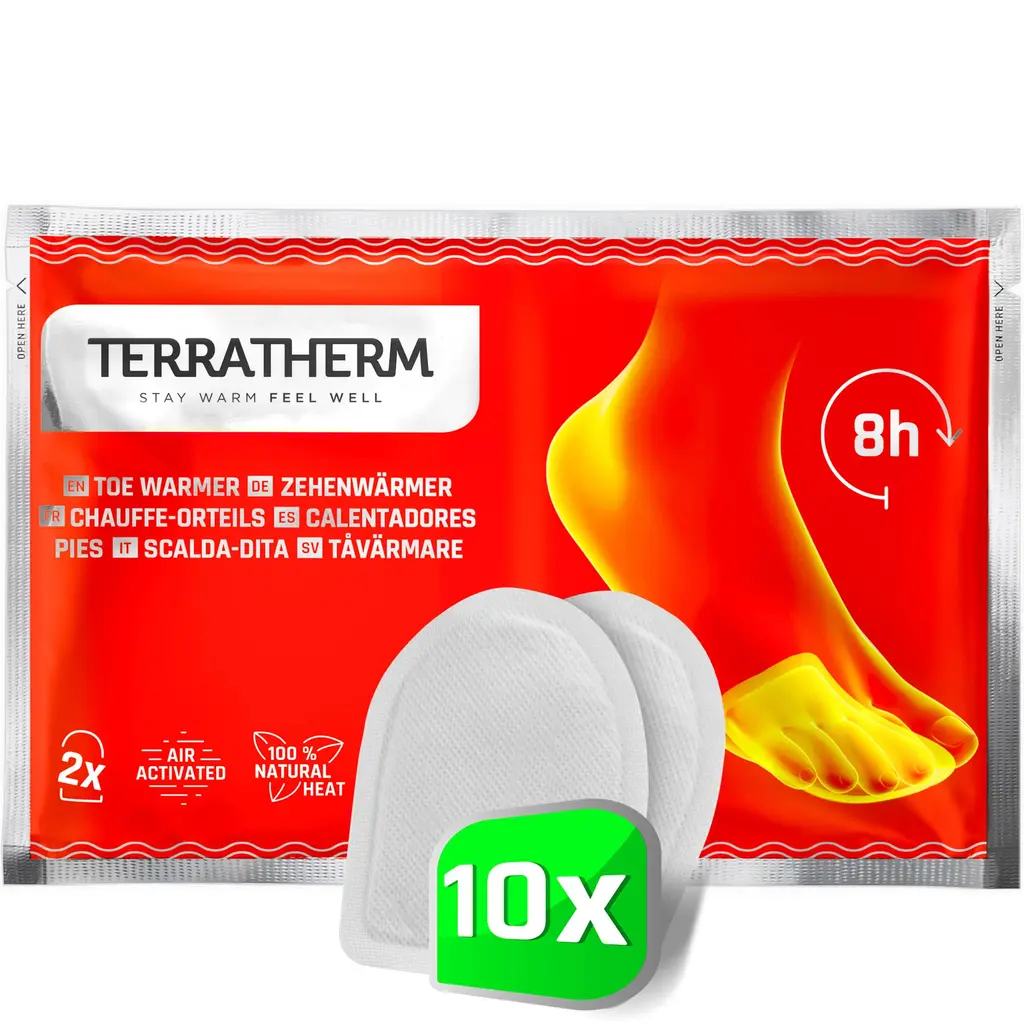 Toe Warmers Adhesive - 5, 10 or 30 Pairs - air Activated Toe Warmers, Safe, Natural and Long Lasting Heat- Ultra Thin and odorless, Disposable Toe Warmers 10 Pairs