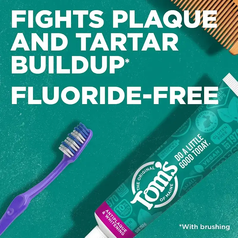 Tom's of Maine Fluoride-Free Antiplaque & Whitening Natural Toothpaste Peppermint 5.5 oz. — Mint