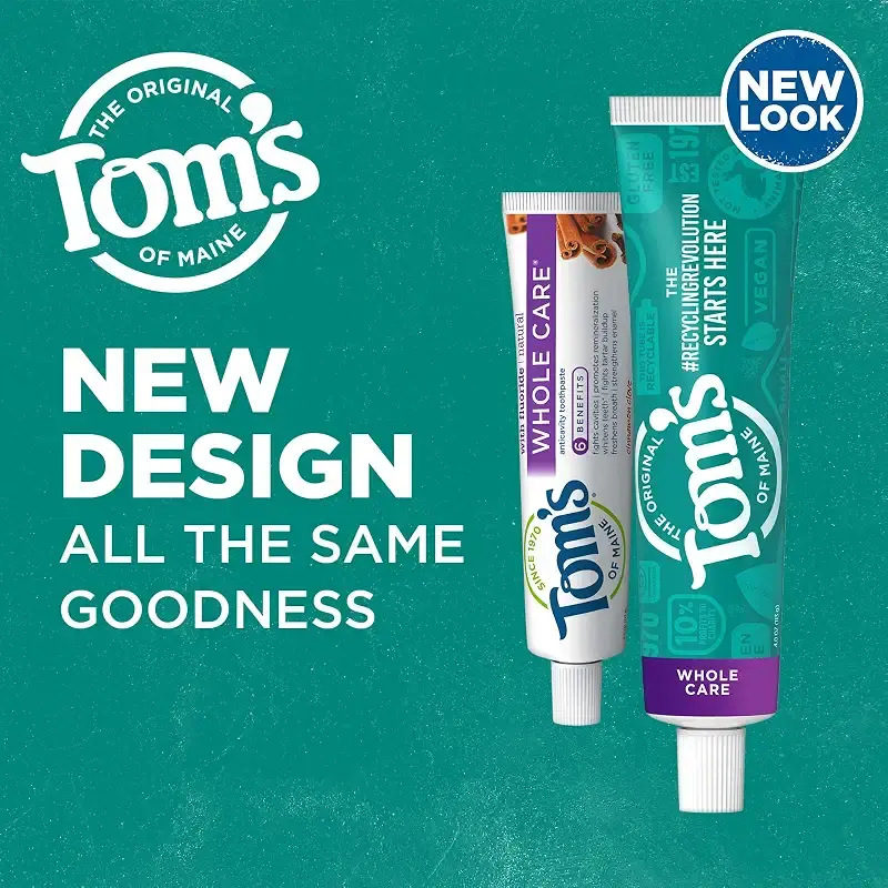 Tom's of Maine Whole Care Natural Toothpaste with Fluoride Cinnamon Clove 4.0 oz. 3-Pack — 4 oz