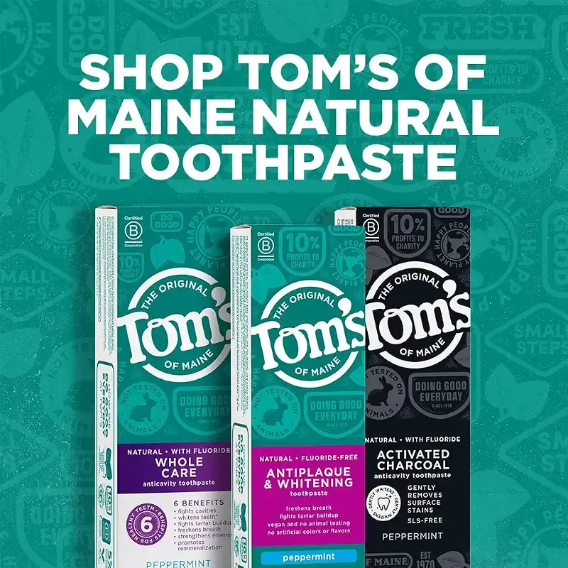 Toms of Maine Fluoride-Free Antiplaque Whitening Natural Toothpaste Peppermint 5.5 oz. — Oral Care