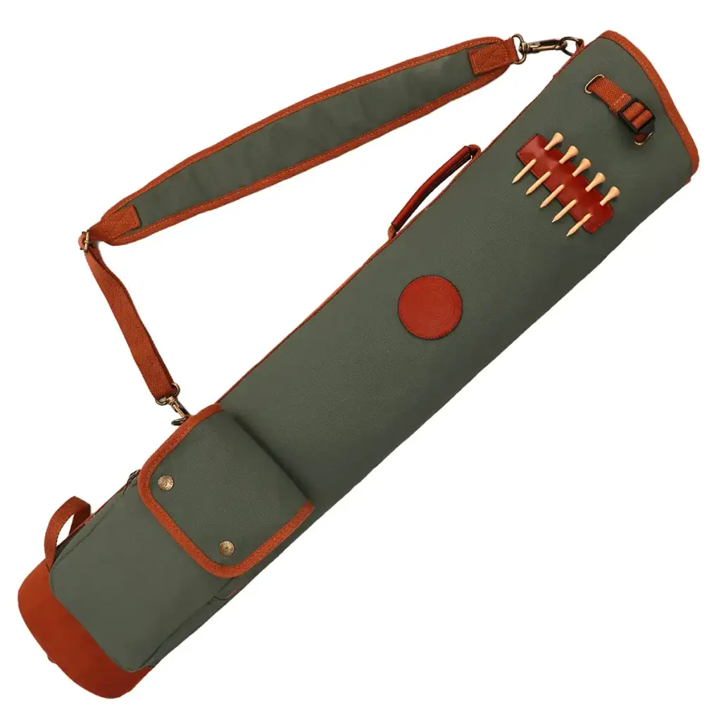 TOURBON Canvas Golf Club Travel Case Lightweight Carry Bag for Men Women Green