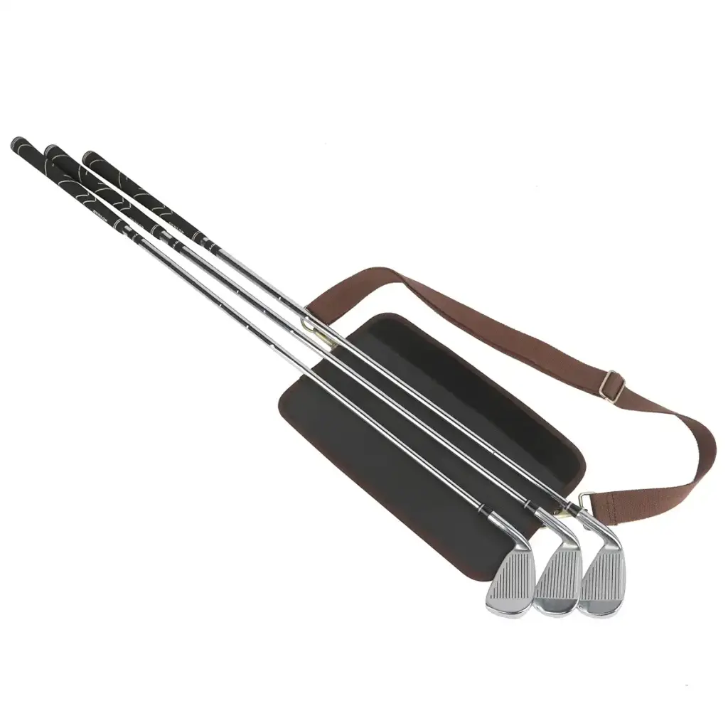 TOURBON Lightweight Canvas Golf Club Carrier Sleeves Bag with Shoulder Strap Khaki — Golf