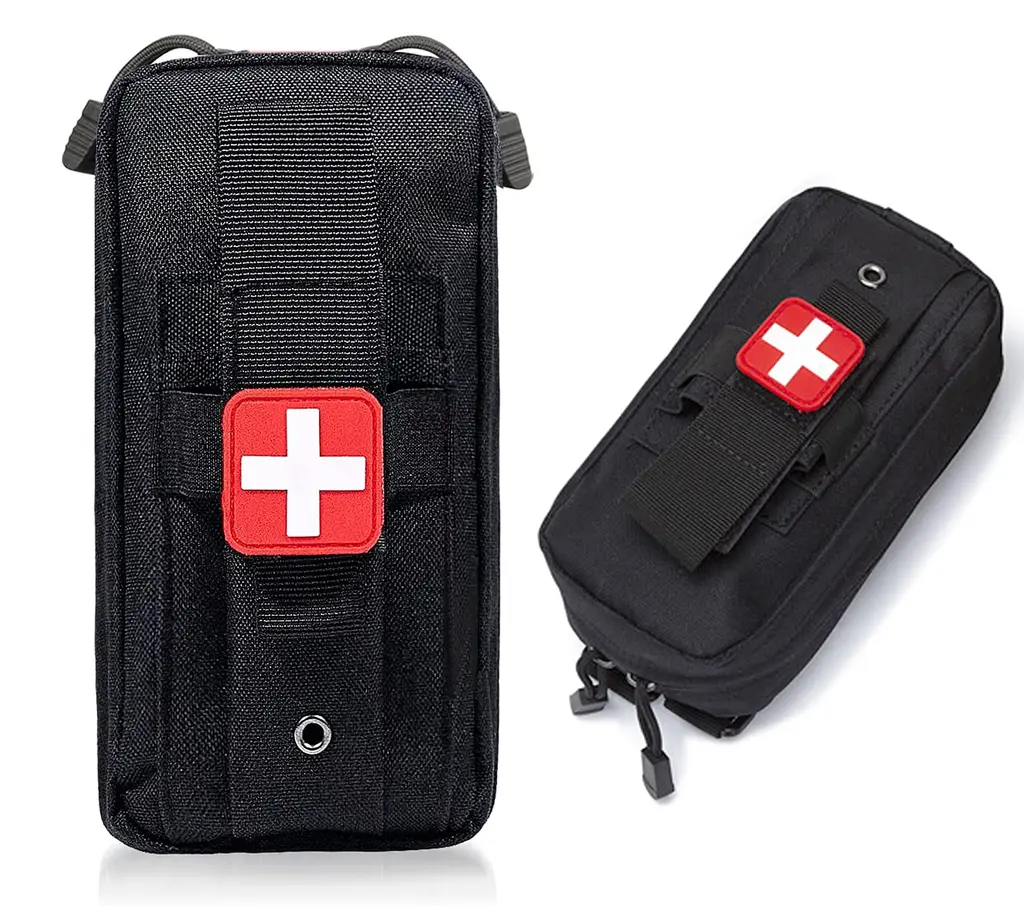 Tourniquet Holder, VVIITOP Small Trauma Kit , Portable Tactical First Aid Pouch with Molle System IFAK Medical Pouch, Emergency EMT Med Kit for Camping and Hiking (Black)