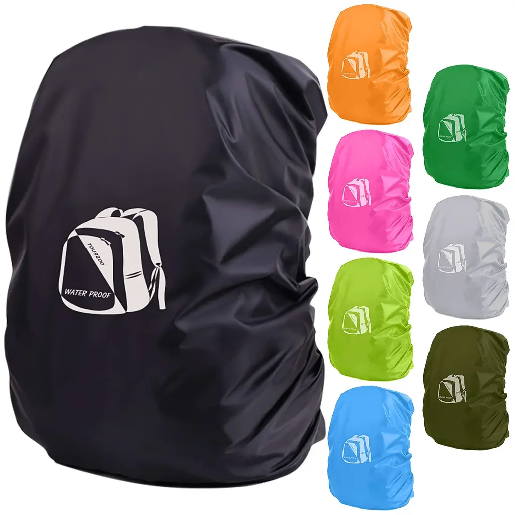 TOURZOO Backpack Rain Cover for (10-95L),Waterproof Backpack Cover with Reflective Strip,Outdoor Backpack Cover for Hiking,Camping,Biking,Traveling black L(40-66L)+Fastened Straps