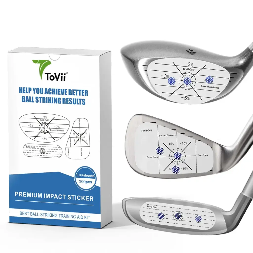 ToVii 300Pcs 600Pcs Golf Impact Tape Set, Self-Teaching Sweet Spot and Shot Consistency Analysis, Club Impact Stickers for Woods Irons and Putters, Useful Training Aid Improve Swing Accuracy