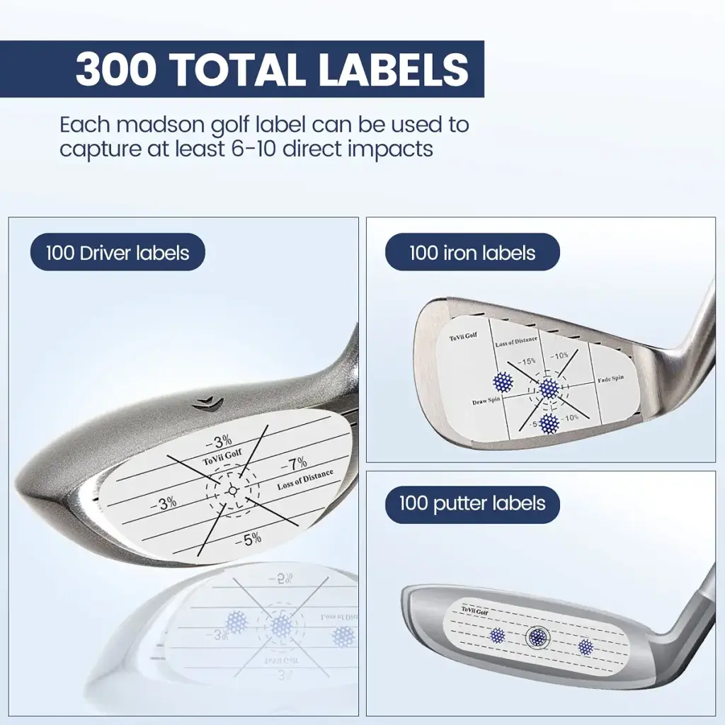 ToVii 300Pcs 600Pcs Golf Impact Tape Set, Self-Teaching Sweet Spot and Shot Consistency — Golf