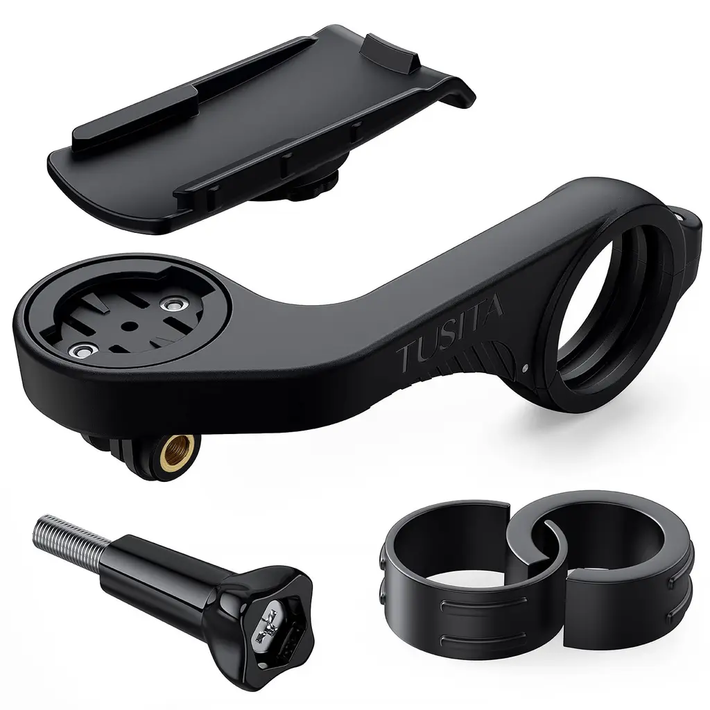 TUSITA Extended Front Bike Mount Compatible with Garmin Handheld Devices Edge GPS Computer Bicycle Handlebar 25.4mm 31.8mm