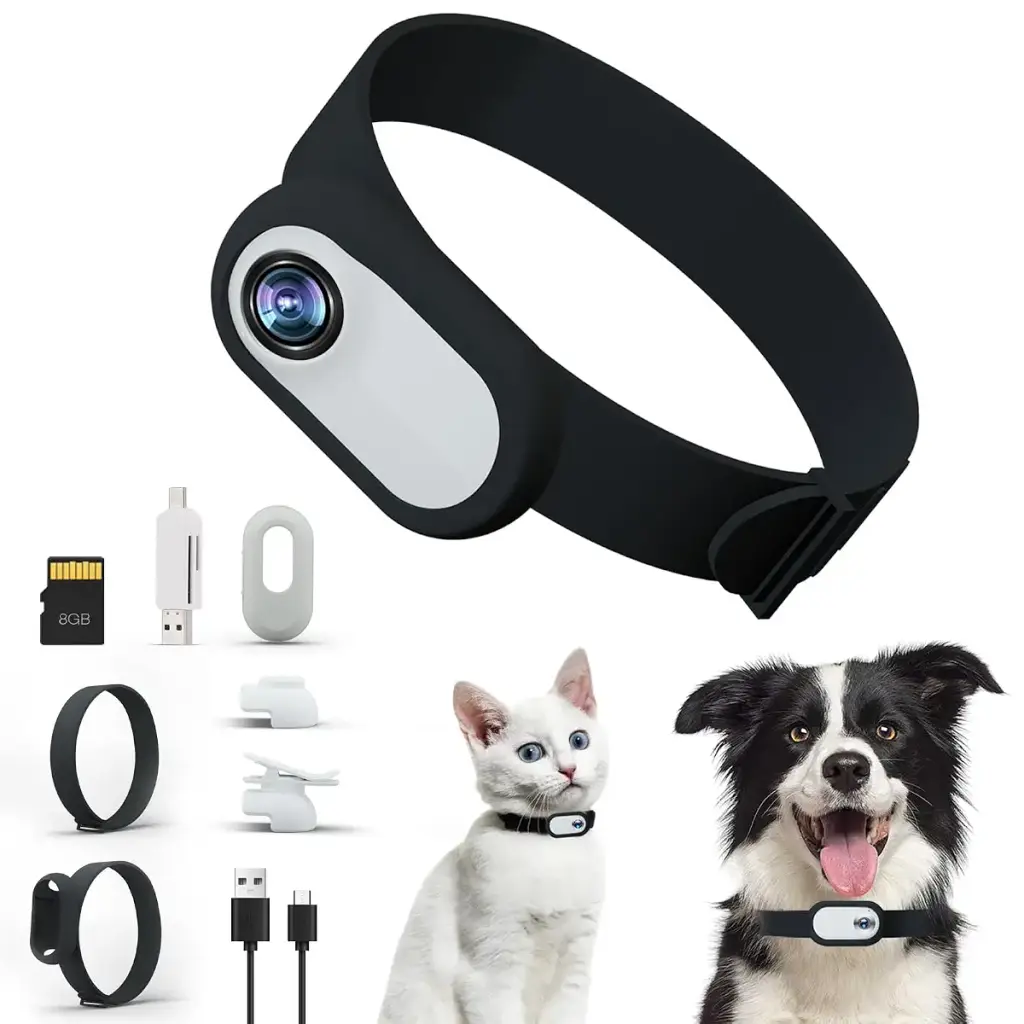 TwoWin Cat Camera Collar with 8GB SD Card HD 1080P Dog Collar Camera Mini Body Camera — TwoWin