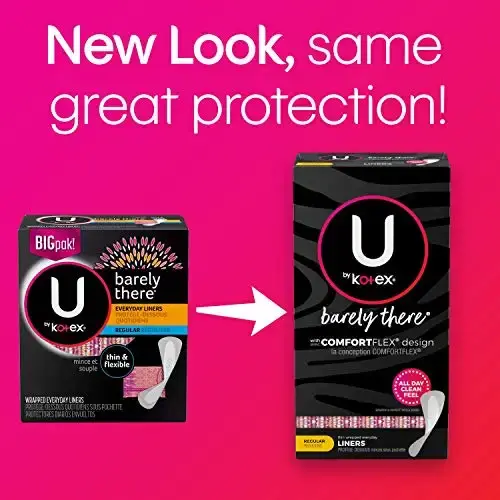 U by Kotex Barely There Thin Panty Liners Light Absorbency Regular Length Unscented 100 — pack of 100