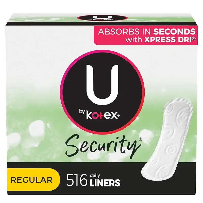 U by Kotex Lightdays Panty Liners, Regular, Unscented, 516 Count (4 Packs of 129) (Packaging May Vary)