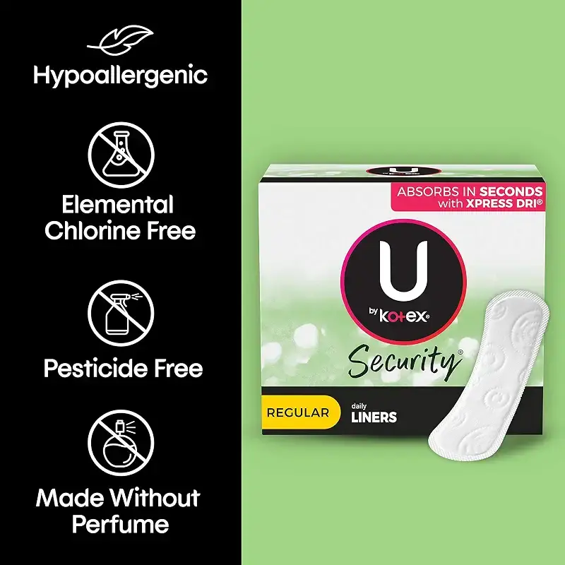 U by Kotex Lightdays Panty Liners, Regular, Unscented, 516 Count (4 Packs of 129) — U by Kotex