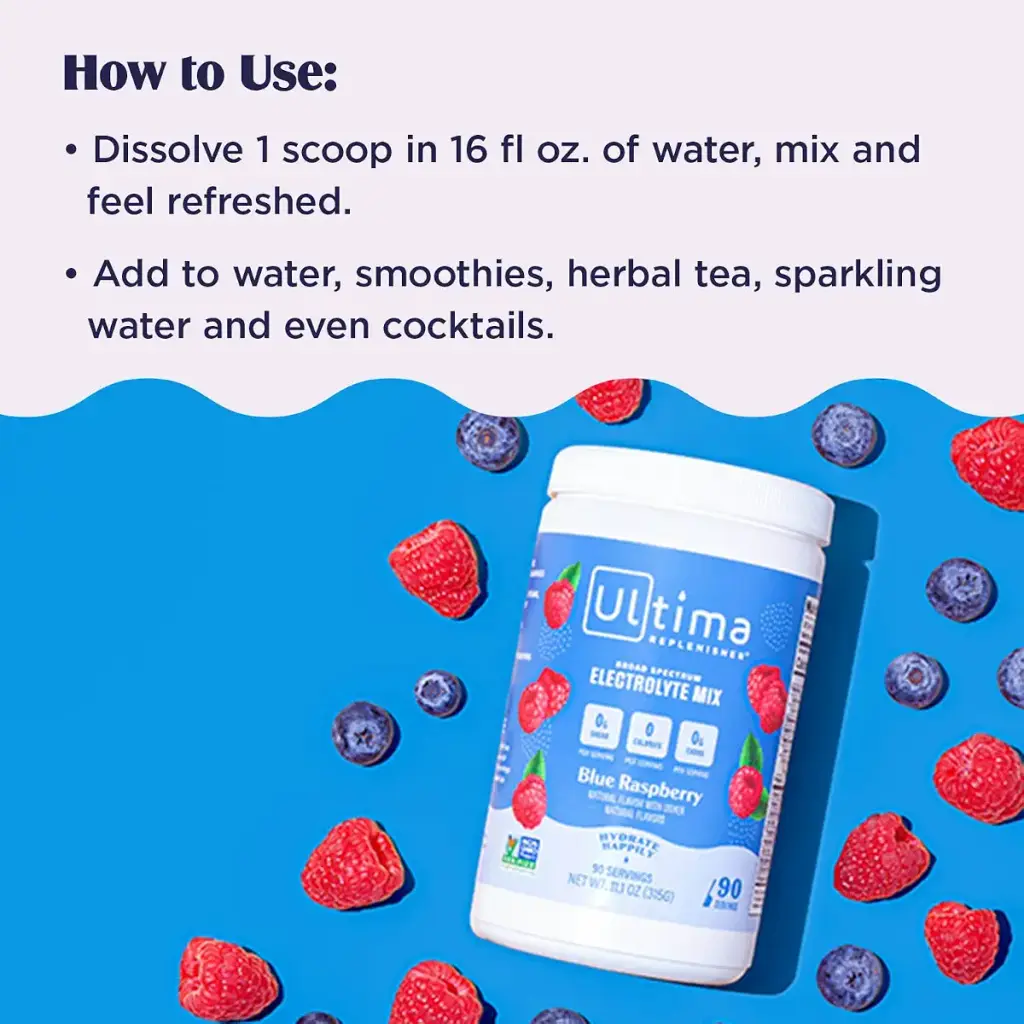 Ultima Replenisher Hydration Electrolyte Powder- 90 Servings- Keto & Sugar Free- Feel — Berry