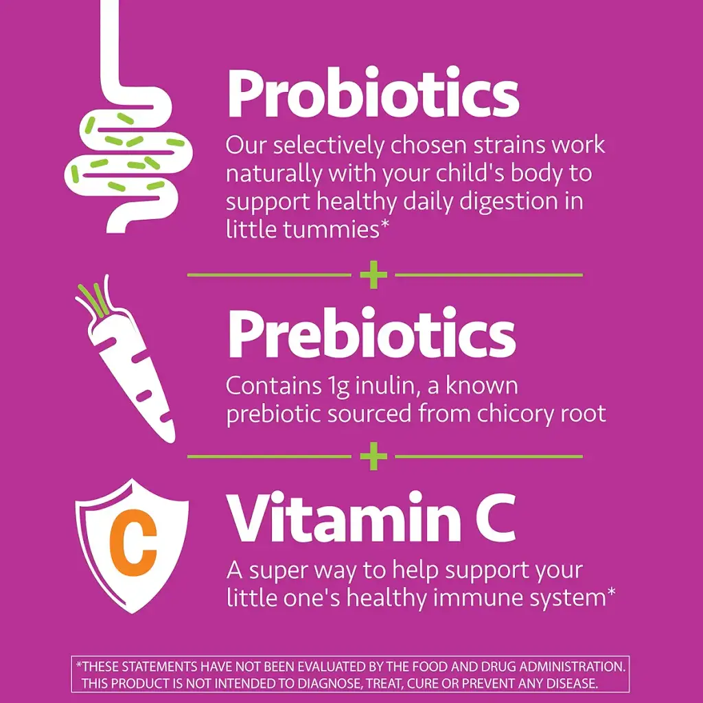 up4 Kids Probiotic Gummies Digestive and Immune Support with Prebiotics and Vitamin C — pack of 30