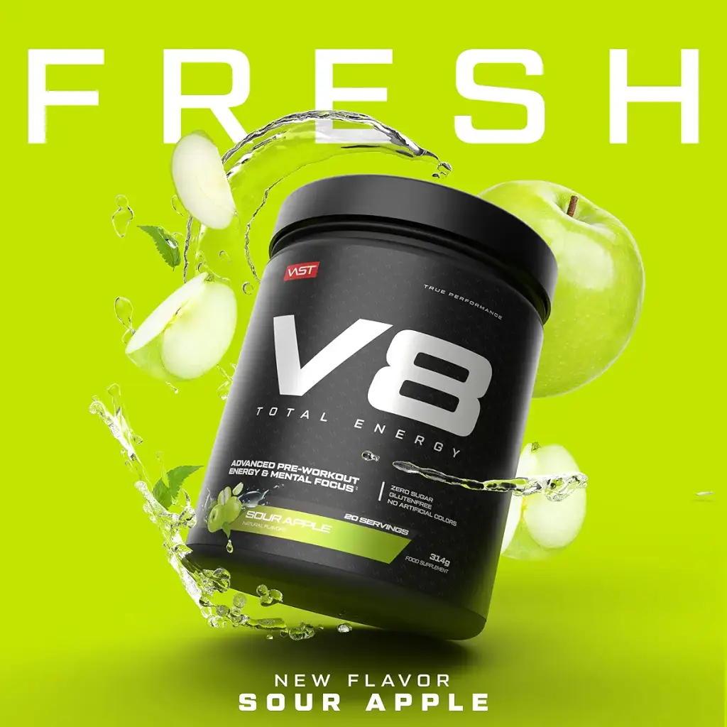 VAST Sports V8 Total Energy Pree Workout Booster Training booster CarnoSyn BetaPower — Sports Nutrition