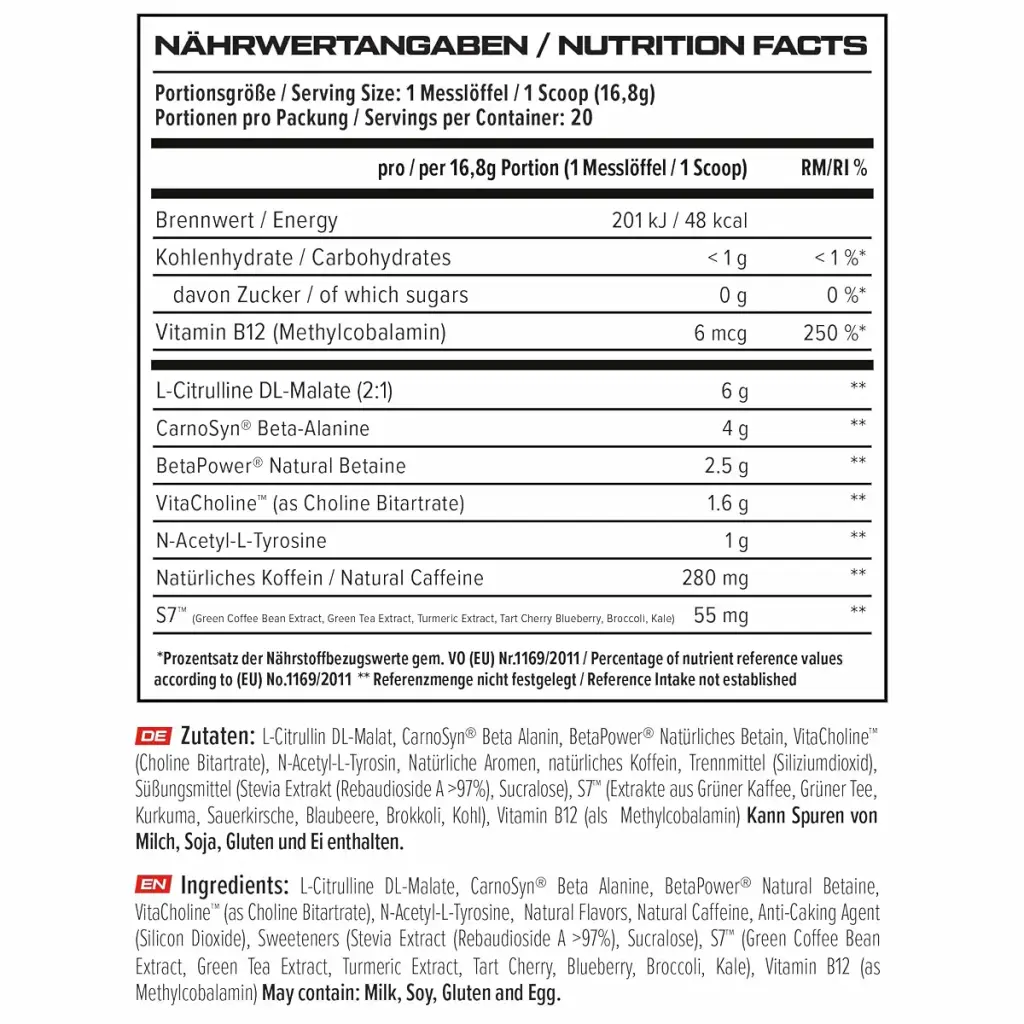 VAST Sports V8 Total Energy Pree Workout Booster Training booster CarnoSyn BetaPower — Sports Nutrition