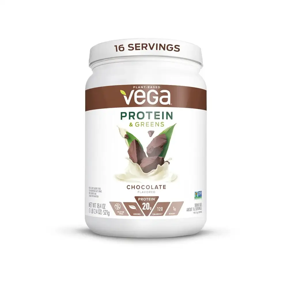 Vega Protein and Greens Chocolate Vegan Protein Powder 20g Plant Based Protein Pea Protein for Women and Men 1.2 Pounds (16 Servings) (Packaging May Vary)