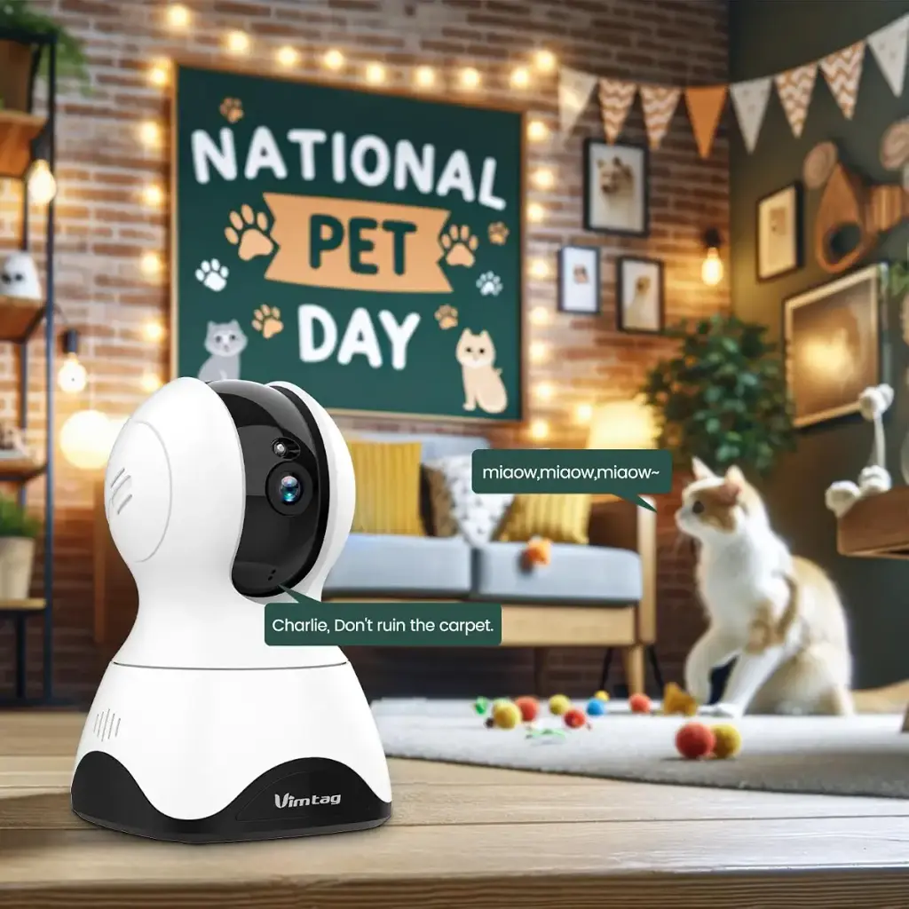 Vimtag Indoor Pet Camera 2.5K HD Dog Cameras with Phone App 360 Pan/Tilt Two-Way Audio — Vimtag