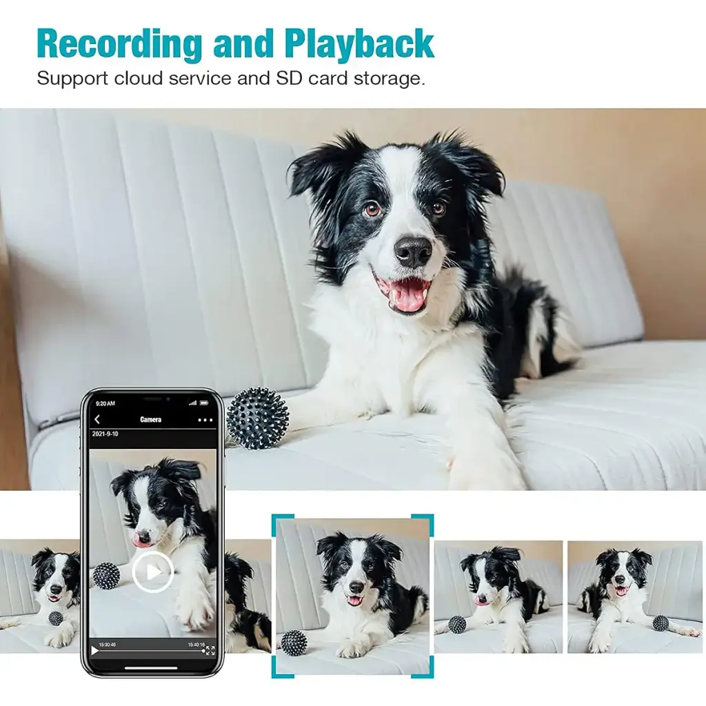 Vimtag Indoor Pet Camera 2.5K HD Dog Cameras with Phone App 360 Pan/Tilt Two-Way Audio — Pet