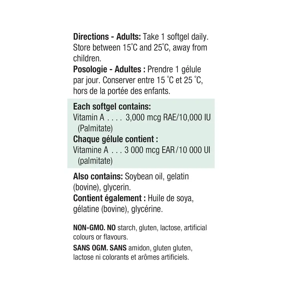 Vitamin A 10 000 IU 100 Count (Pack of 1) — Vitamins