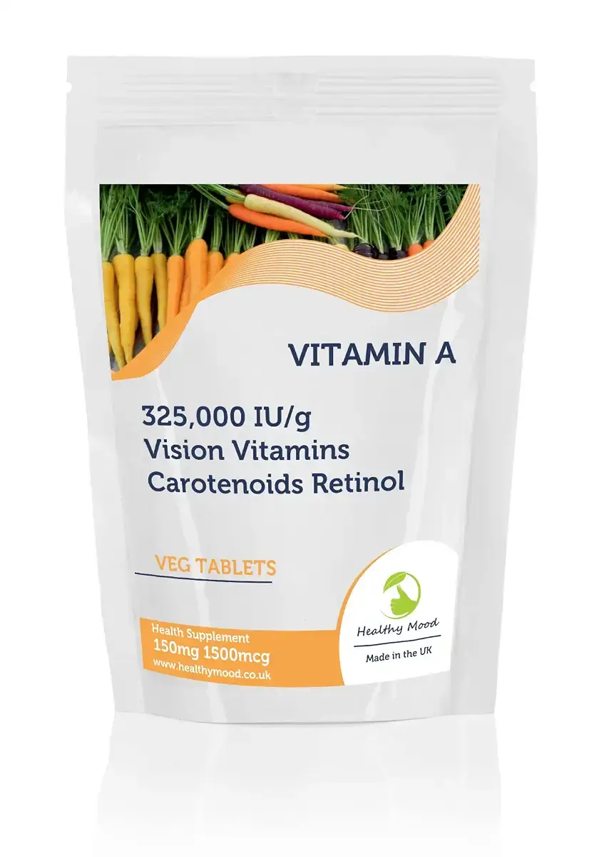 Vitamin A 150mg 1500mcg 325 000 IU/g x30 Tablets Pills UK Nutrition Vision Vitamins Carotenoids Retinol