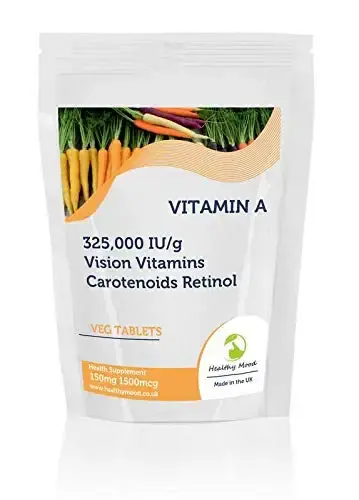 Vitamin A 150mg 1500mcg 325 000 IU/g x30 Tablets Pills UK Nutrition Vision Vitamins — 150 mg