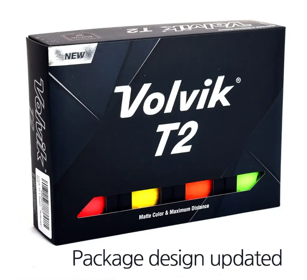 Volvik T2 Ionomer Polymer Low Side Spin Matte Finished Long Distance Balls 2-Pieces, 1 — Volvik