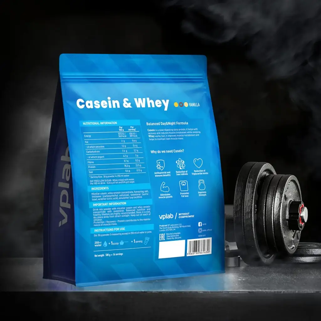 VPlab Casein & Whey Protein Powder Casein and Whey Protein Powder Shake Advanced Casein — Powder